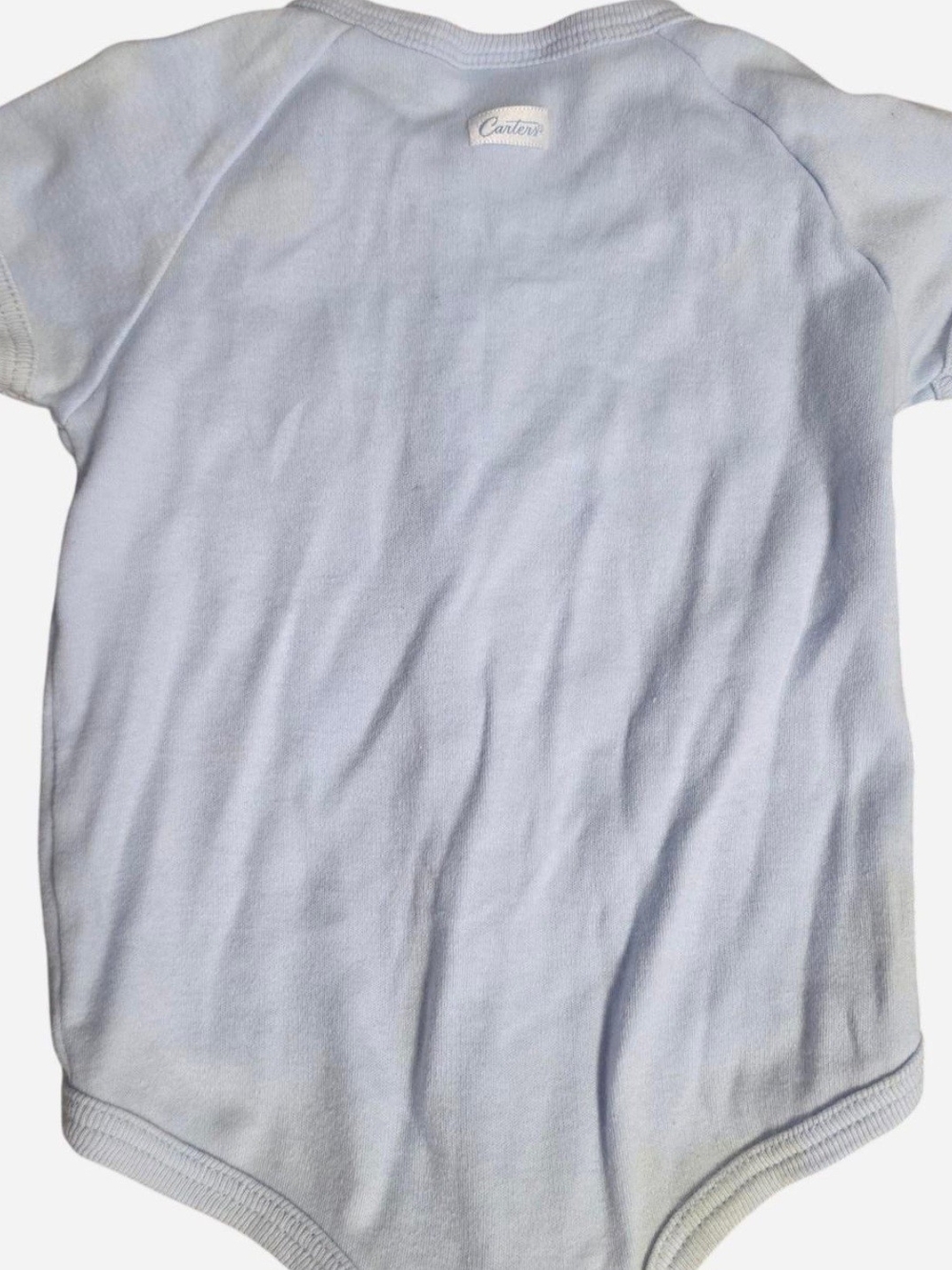 Vintage Carter's Baby Blue Teddy Bear Snap Front Onesie | 6–9 Months | Embroider - Picture 2 of 6